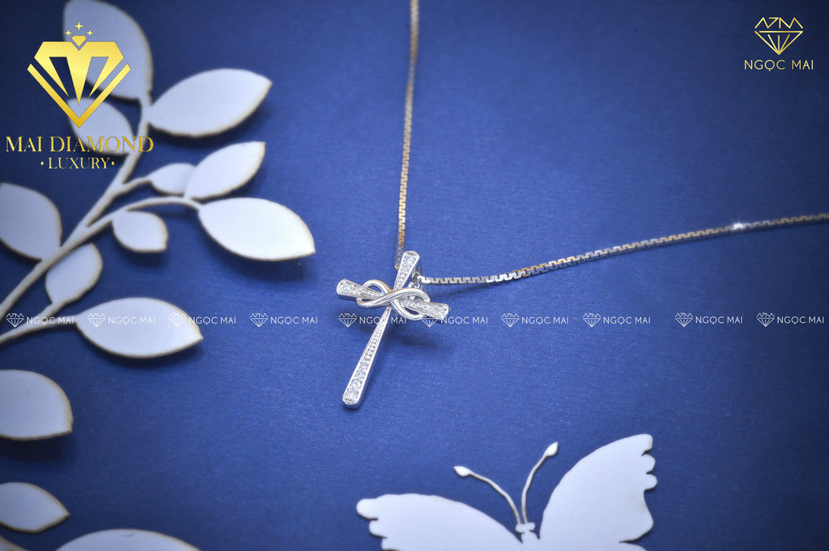 Mặt dây chuyền nữ vàng trắng Mặt dây chuyền nữ vàng trắng